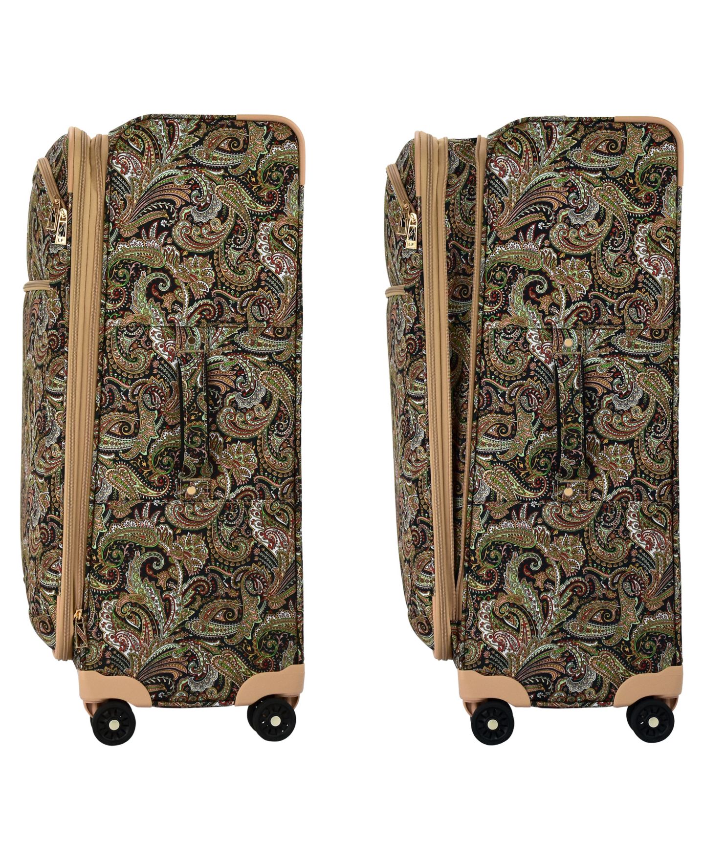Чемодан London Fog Mayfair Expandable Carry-On Softside Spinner, цвет: Чёрный песочный — фото 3