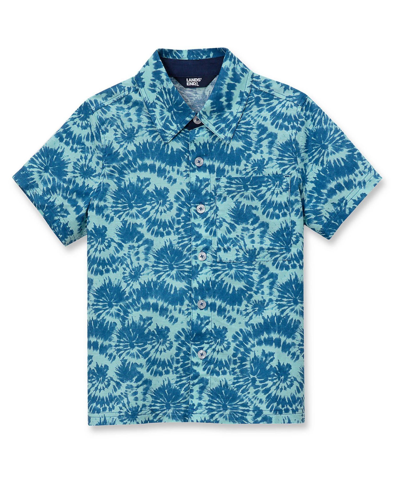 Boys Short Sleeve Linen Slub Button Down Shirt