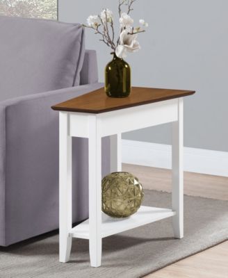 24" Rubber wood AH Wedge End Table with Shelf