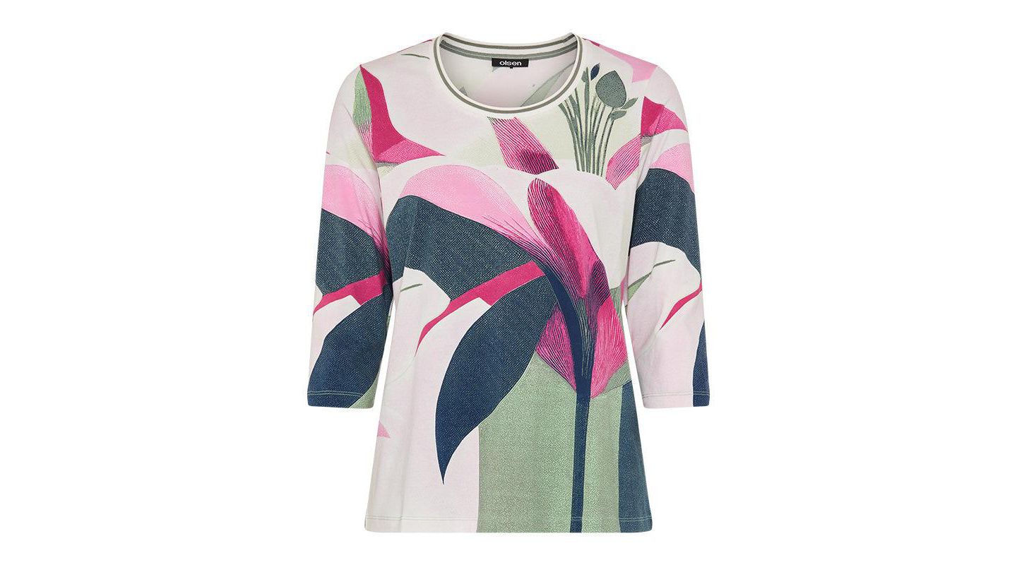 Женская футболка Olsen Graphic Floral, цвет: Фуксия — фото 2