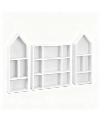 3-Piece Adjustable Display Shelf for Collectibles,17 Compartments for Collectibles