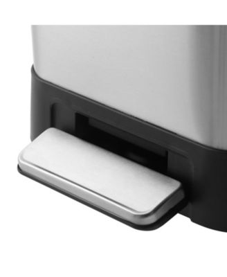 10 Gallon/40L Dual Compartment Trash Can, Fingerprint-Resistant, Soft-Close Lids, Touchless Foot Pedal Garbage Bin for Kitchen, Bathroom