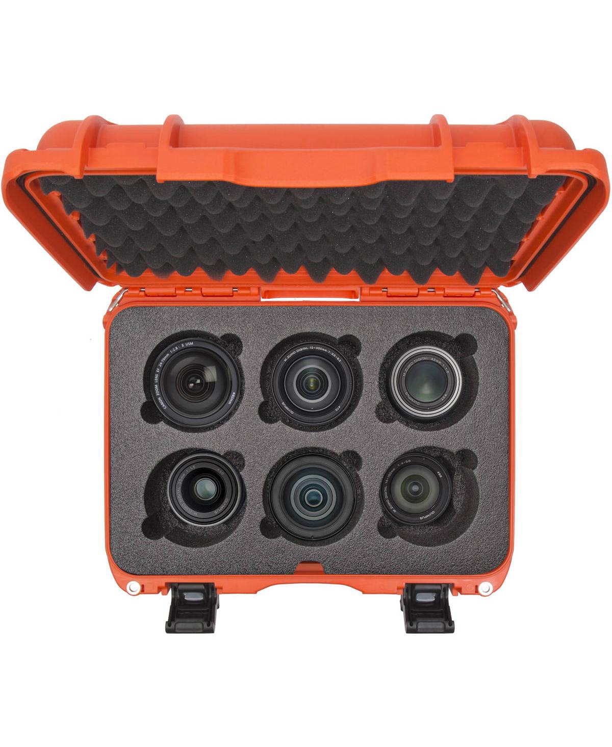 Nanuk Medium Series 918 Lightweight Nk-7 Resin Waterproof Protective Case with Foam Insert for 6 Camera Lens, Orange