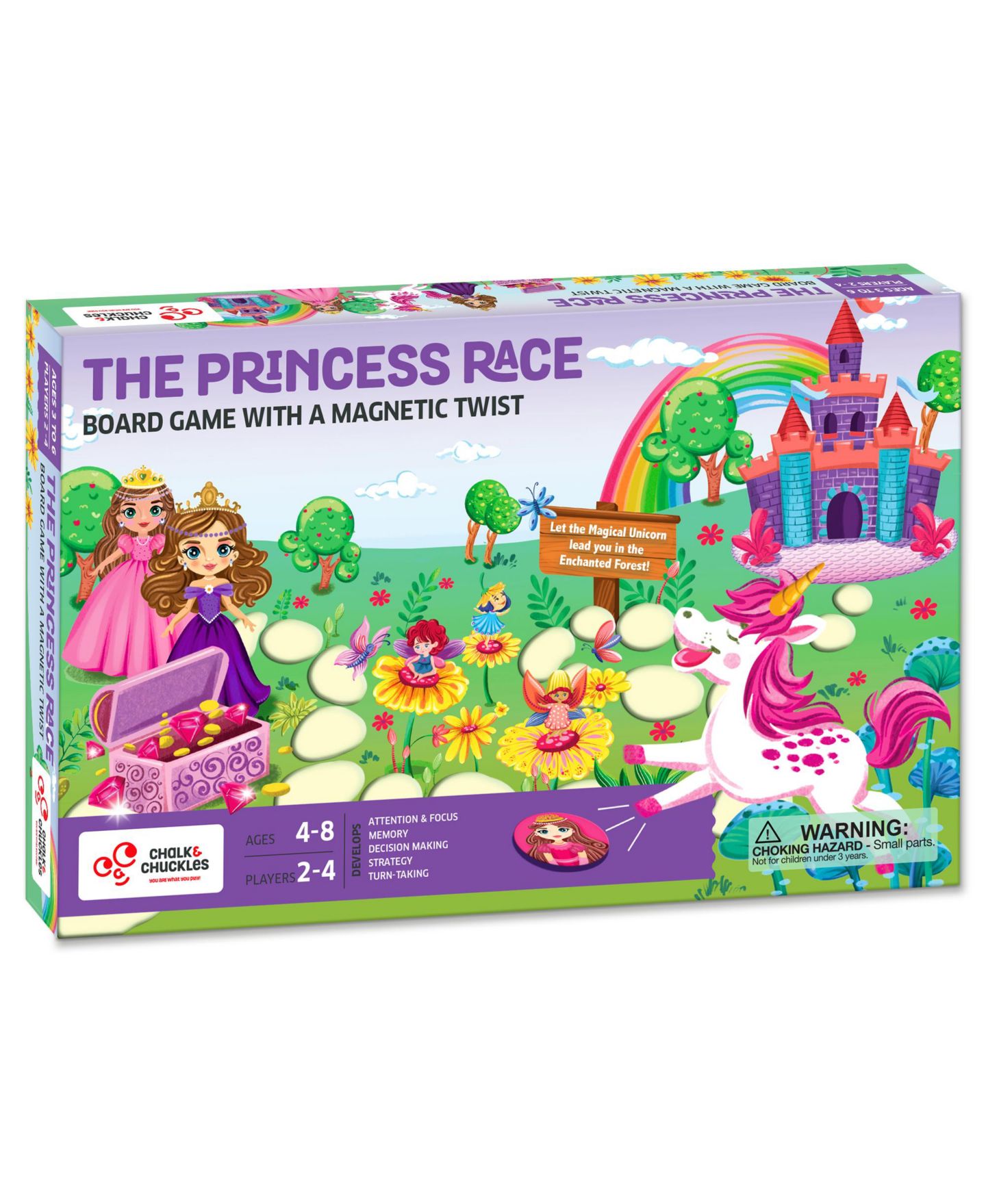 Детская настольная игра Chalk & Chuckles The Princess Race Magnetic Strategy Board Game, Ages 4+ — фото 1