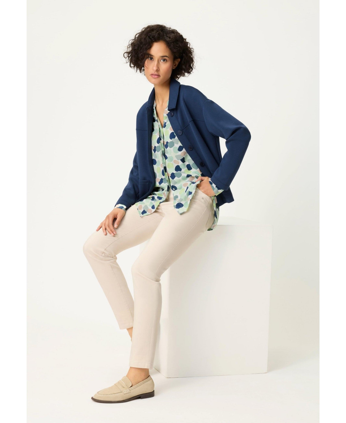 Olsen Women's Blot Print Blouse Tops