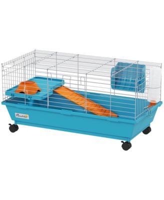 35"L Small Animal Cage, Rolling Bunny Cage, Guinea Pig Cage,