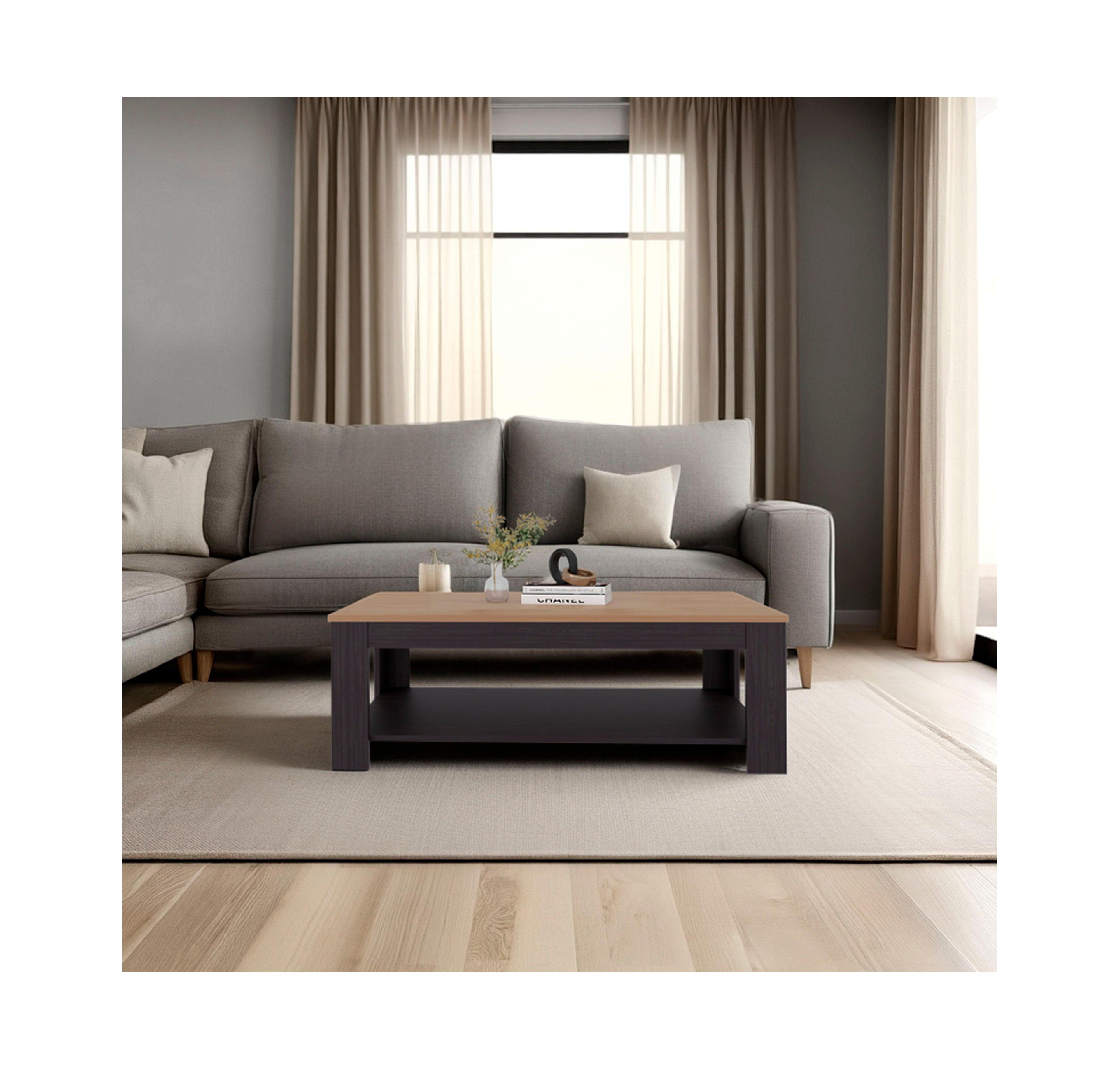 Fm Furniture Rectangular Coffee Table with Lower Shelf, Wenge
