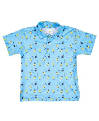 Little Boys Golf Print Performance Knit Polo