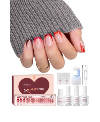 X Press Short Square French Tip Press On Nails Kit, 160 Pc.