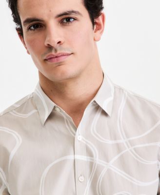 Men's Long-Sleeve Fluid Swirl Poplin Shirt