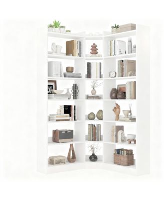 YIGII L Shaped Corner Bookshelf 6 Tiers Storage Display Rack - Macy's