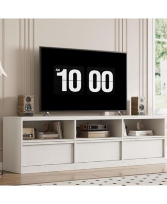 Mid-Century TV Stand for 65–75" TVs, Industrial Entertainment Center with 3 Drawers