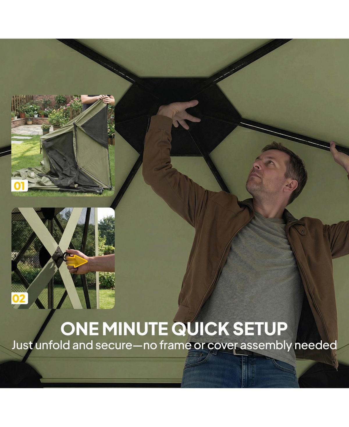 Outsunny 10 x 11 ft Pop Up Gazebo Screen Tent, Inst Camping Canopy