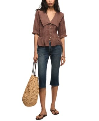 Women's Peter Pan Peplum Blouse