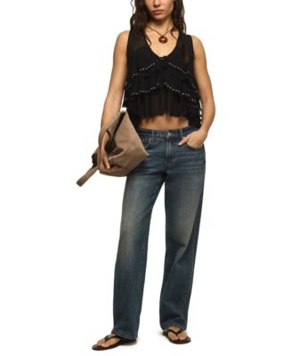 Women's Festival Studded Ruffle Vest Top