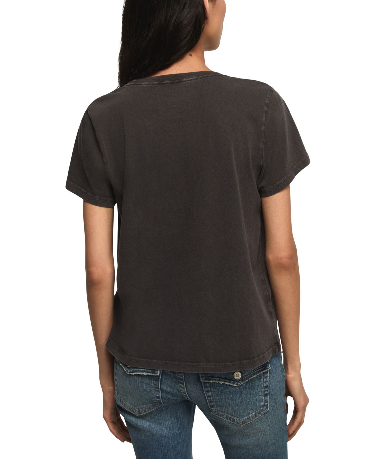 Женская футболка Lucky Brand Mirror Butterfly Classic Crewneck, цвет: Угольно-чёрный — фото 4