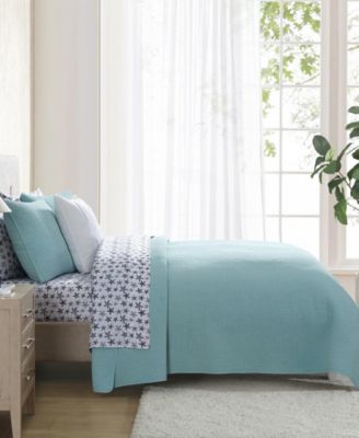 Seashore Stitch Cotton Reversible 2-Pc. Quilt Set, Twin