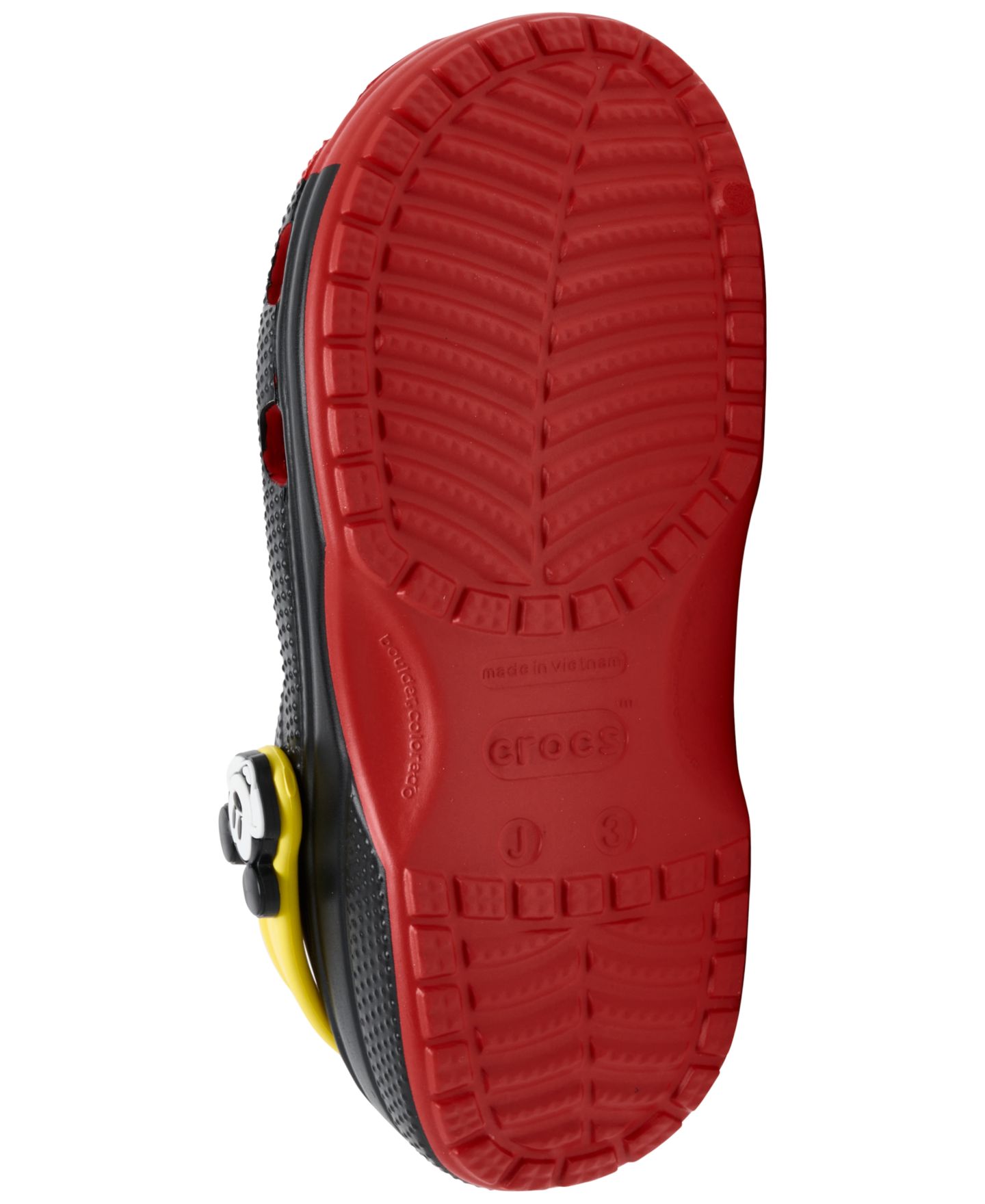 Сабо Crocs x Disney Mickey Mouse Classic Clogs from Finish Line для мальчиков, цвет: Чёрный / Красный — фото 6