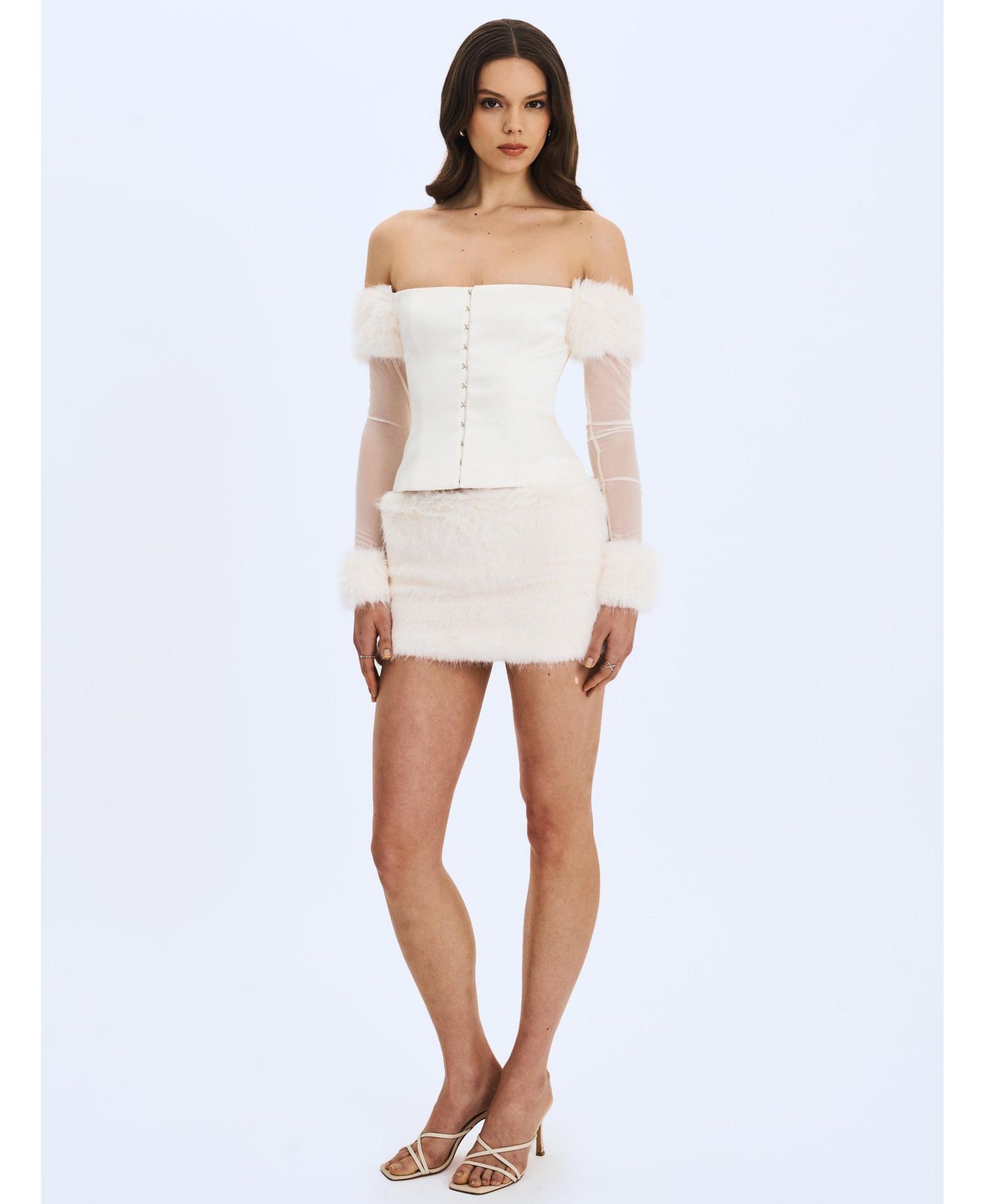 Women's Nola Off-Shoulder Fur Trimmed Top