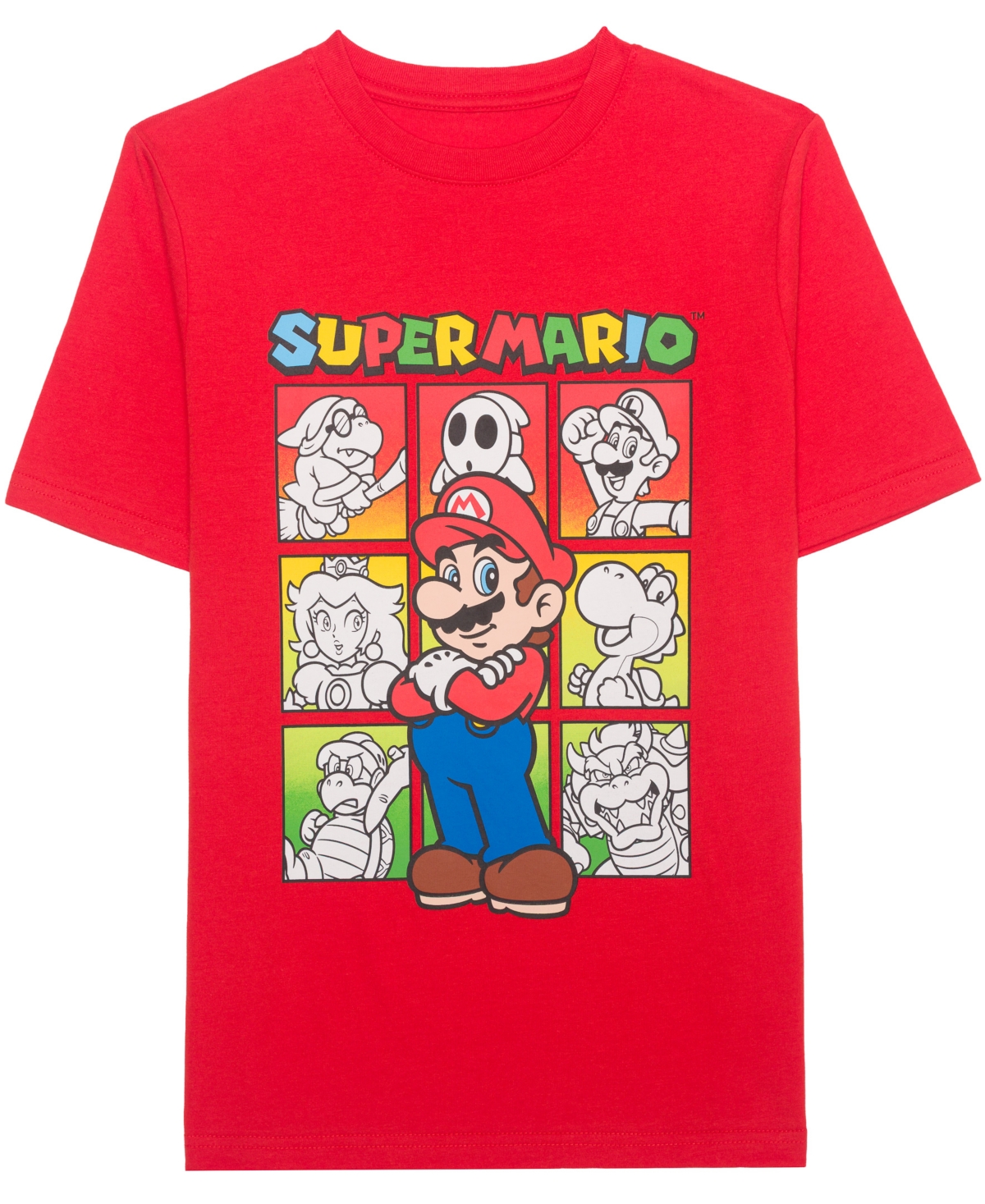Mario Bros. Boys' 5-20 Super & Friends Panels Short-Sleeve T-Shirt
