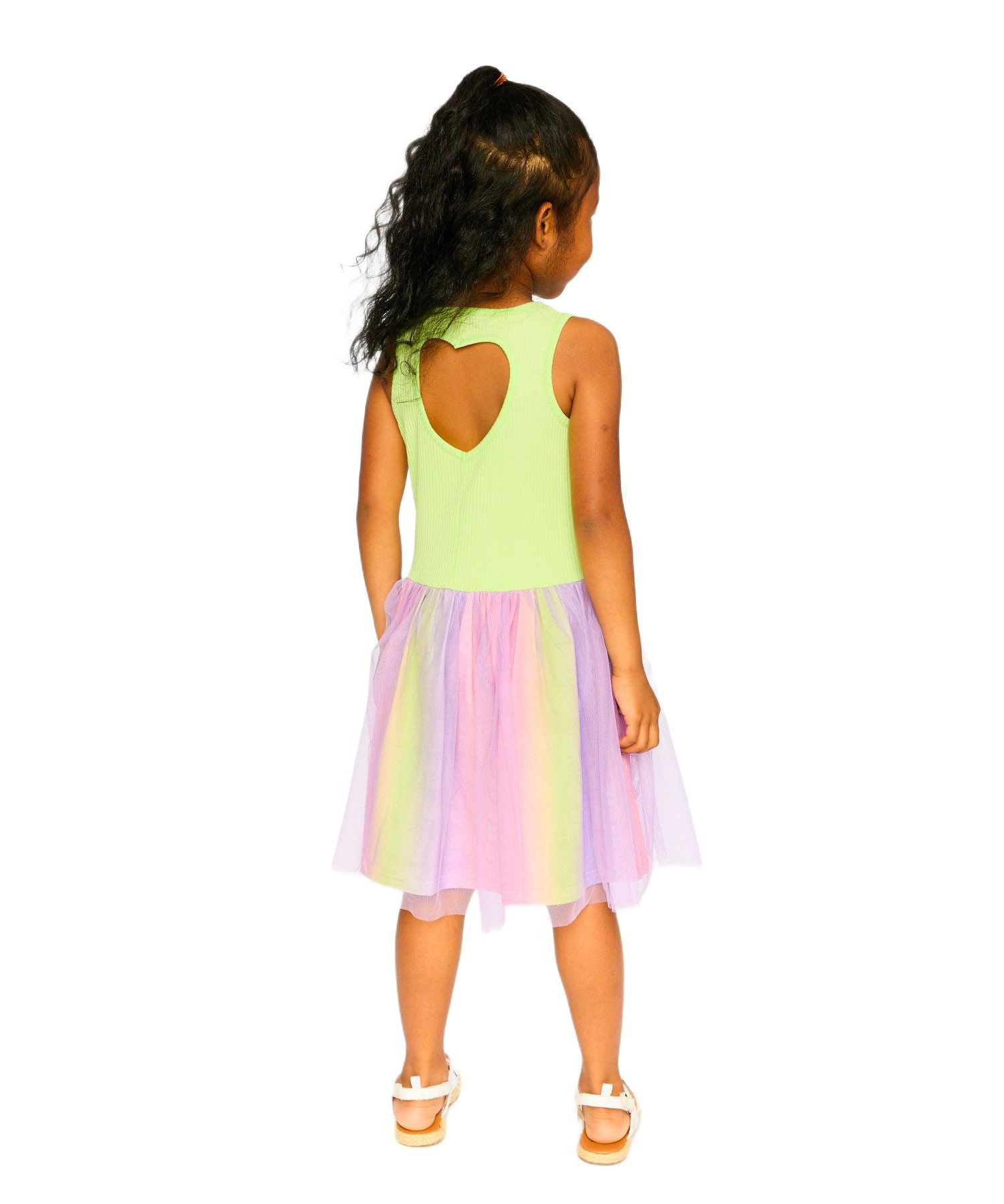 Big Girls Sleeveless Bi-Material Dress
