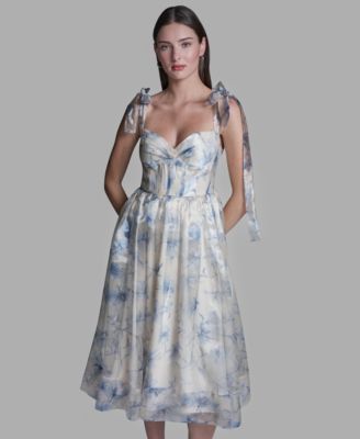 Women's Organza Corset Midi Dress