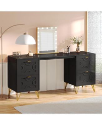 59-Inch Makeup Vanity Desk with 4 Drawers, Dressing Table with Storage (Without Mirror)