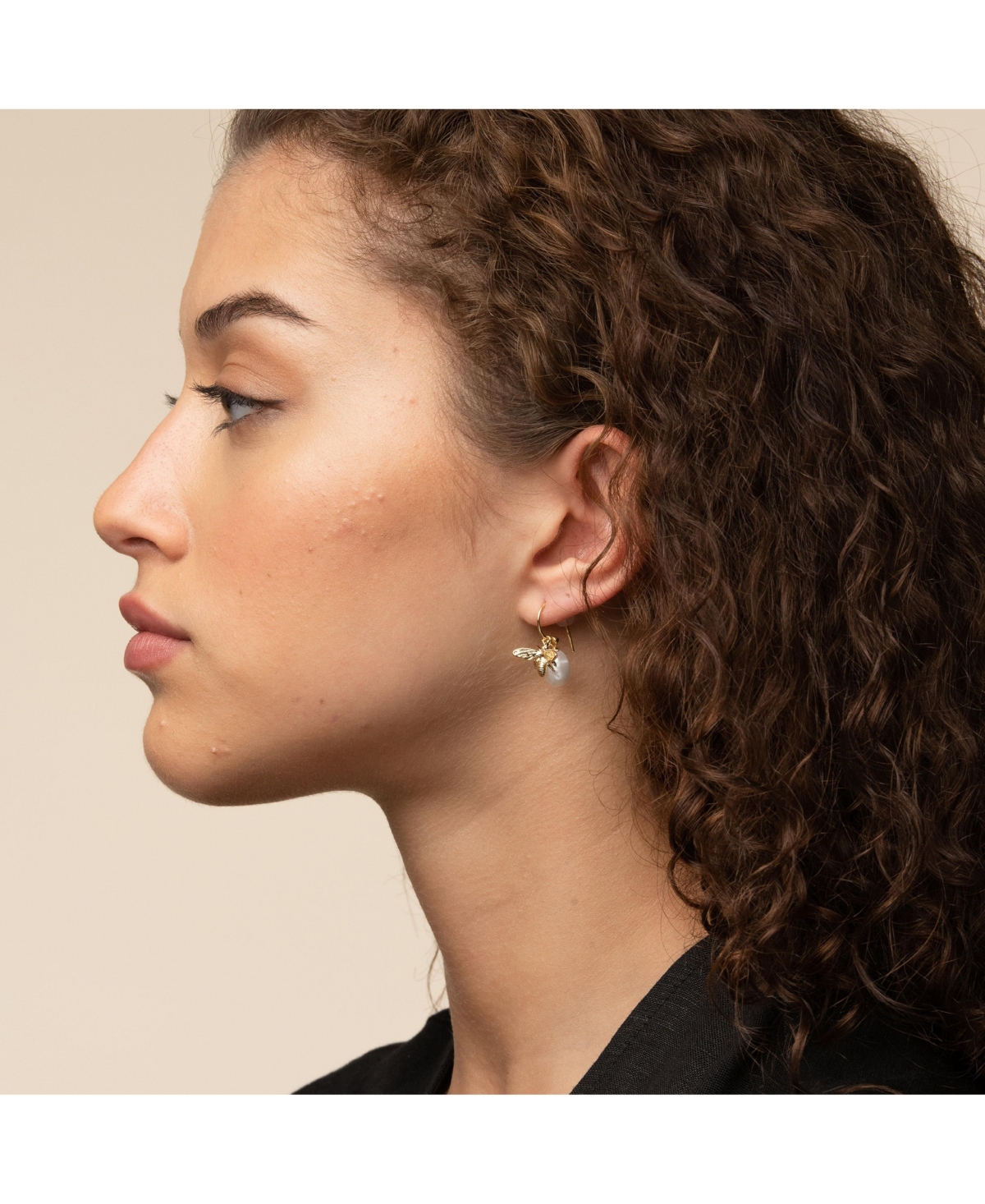 Bearfruit Jewelry Sterling Silver 18k Gold Plated Bee Cultured Pearl Necklace & Earrings Set