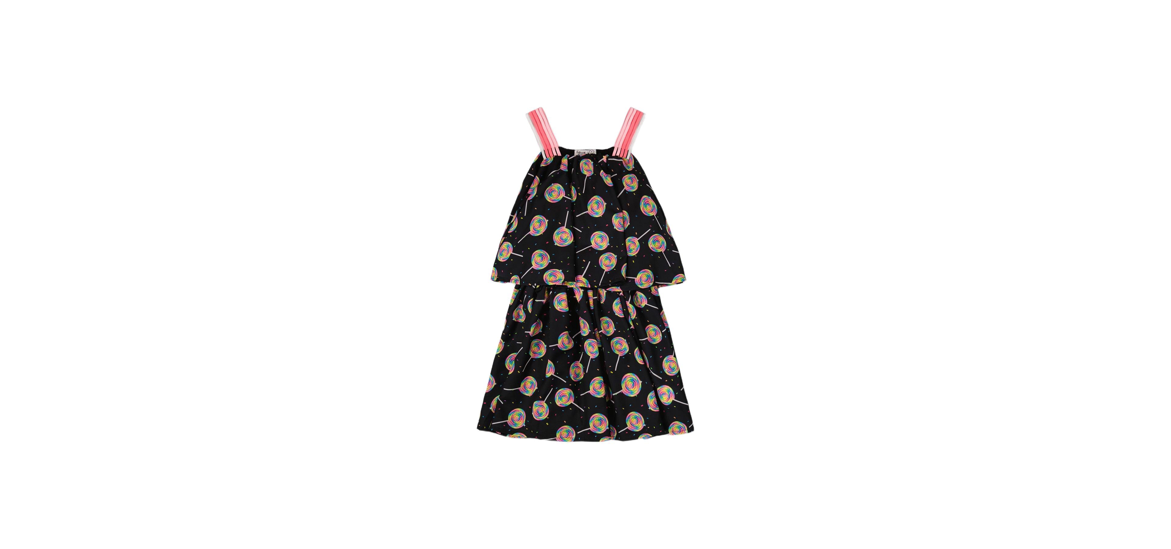 Deux par Girl Woven Dress Lollipop Print