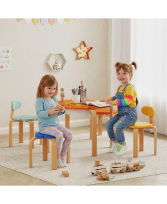5 Piece Kids Table and Chair Set with Built In Storage