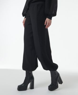Women's Mesh Detail Knit Trousers