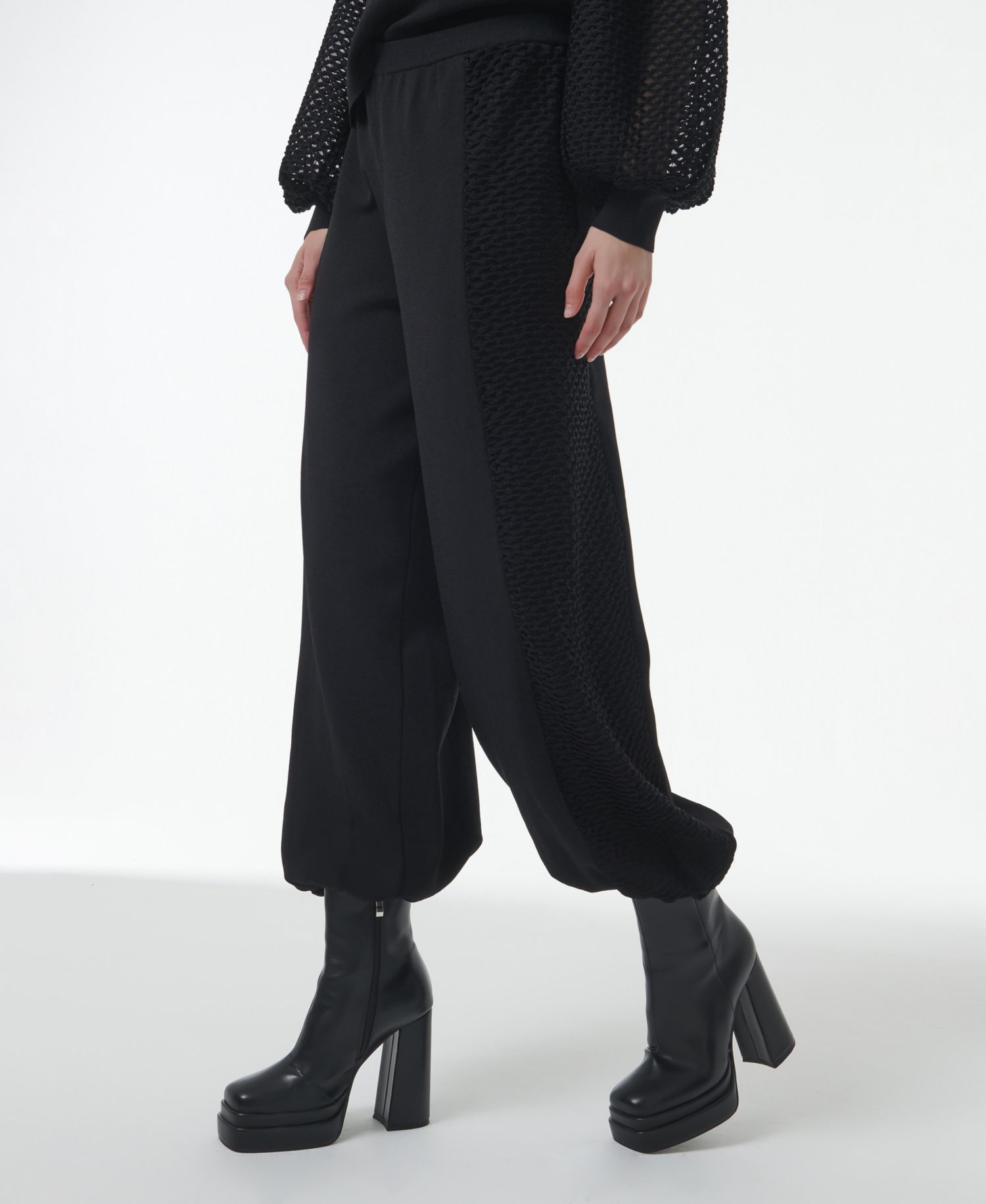 Women's Mesh Detail Knit Trousers