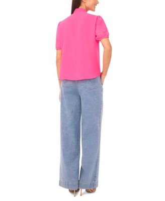 Women's Short-Sleeve Bow Tie Top