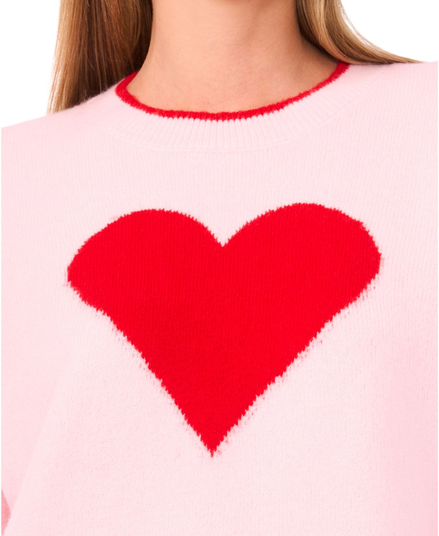 Женский свитер CeCe Heart Long-Sleeve, цвет: Розовый — фото 2