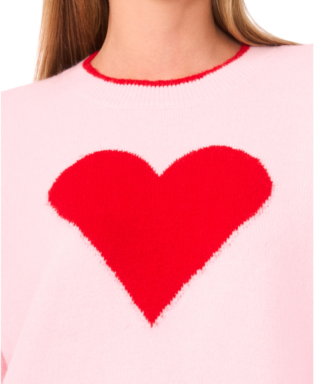 CeCe Women's Heart Long-Sleeve Sweater