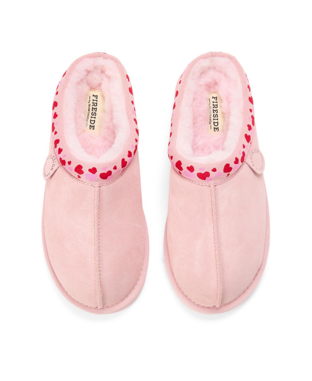 Dearfoams Women's Fireside Greta Genuine Shearling Clog Slipper with Embroidery