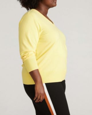 Plus Size Savvy Fine Knit V Sweater