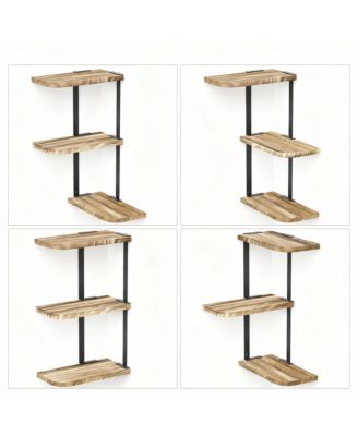 3 Tier Rustic Wood Floating Shelves for Space-saving Decor