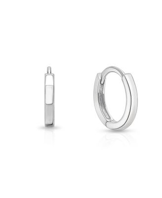 Children's Sterling Silver 11mm Modern Girls' Huggie Hoops Earrings