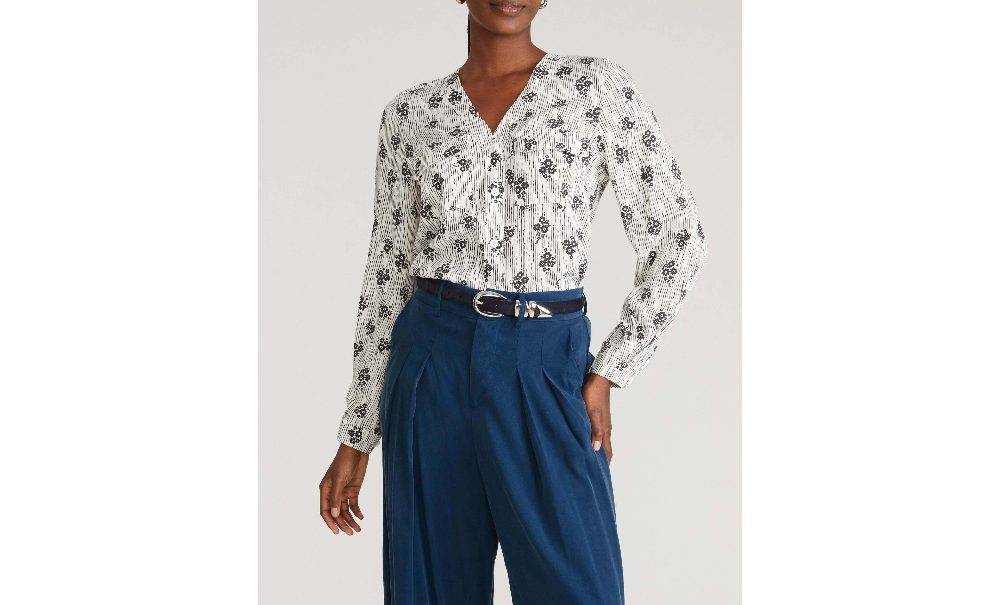 Universal Standard Women's Plus Cooling Stretch Cupro Button-Down Blouse