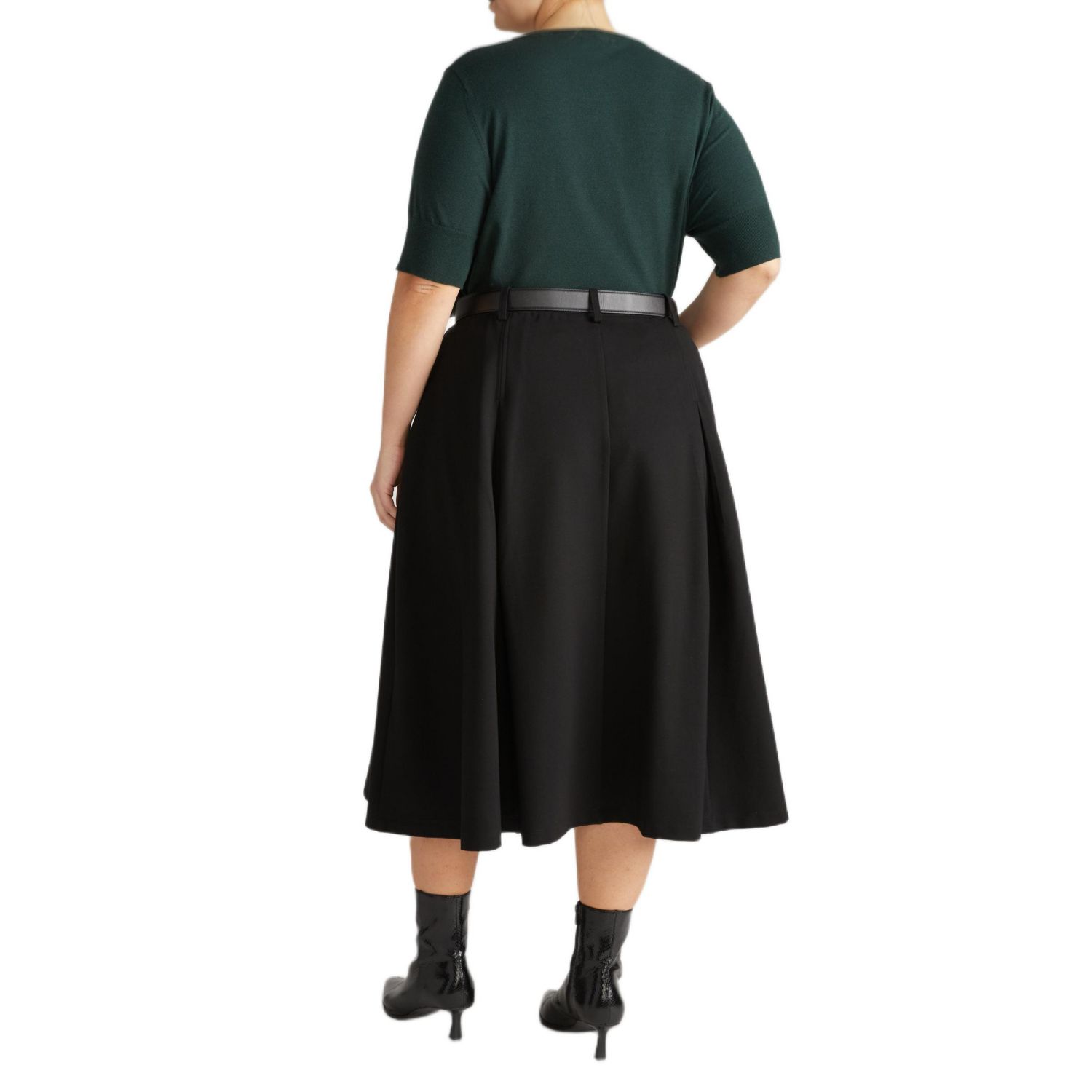 Plus Size Aleya Pleated Ponte Skirt