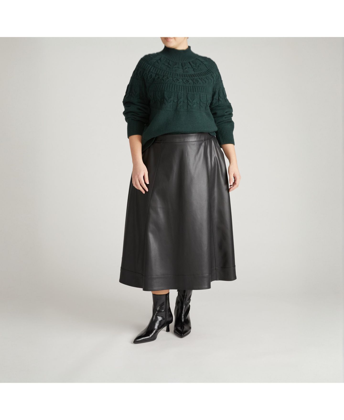 Женская юбка Universal Standard Plus Size Charlotte Faux Leather, цвет: Чёрный — фото 1