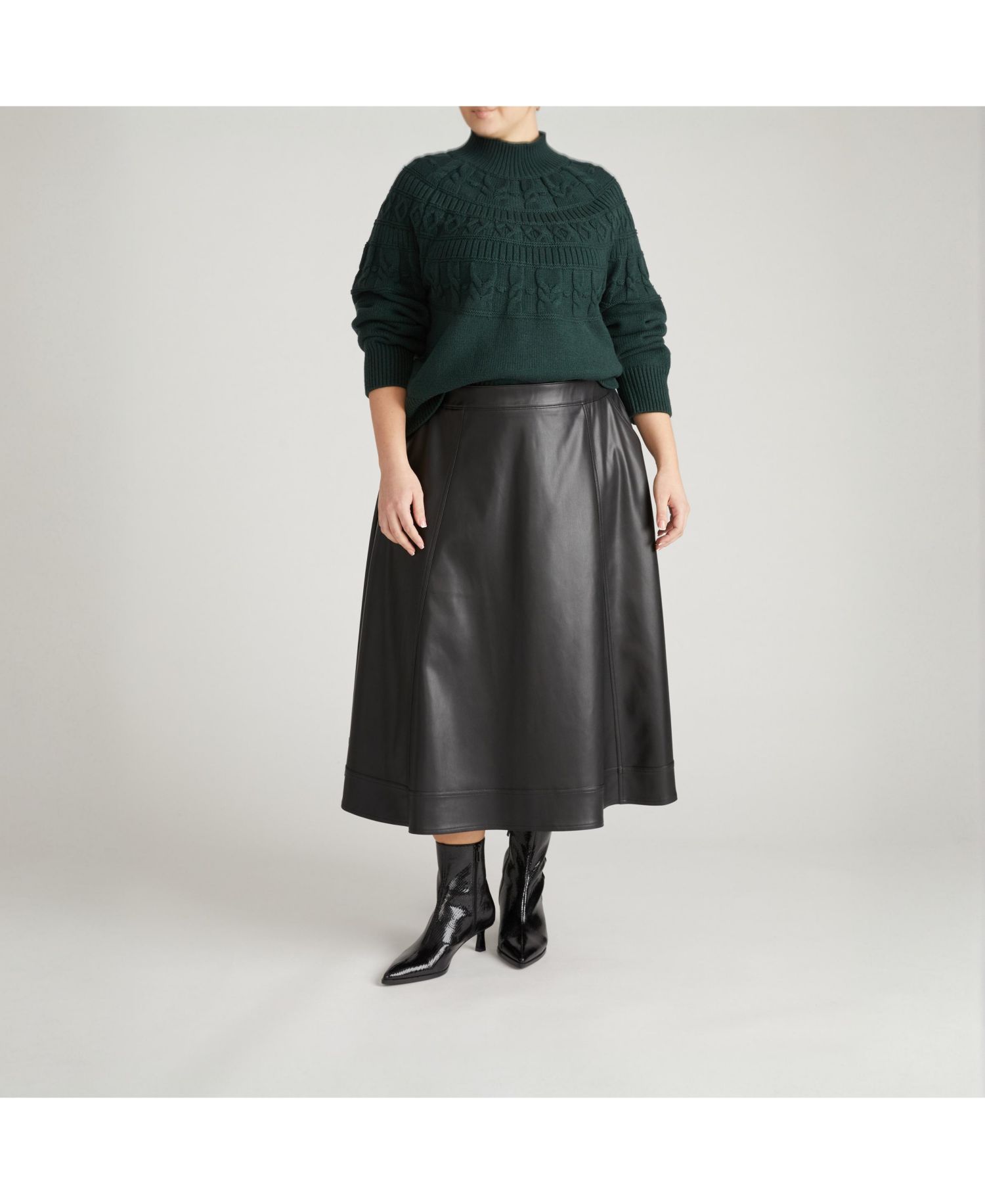 Plus Size Charlotte Faux Leather Skirt
