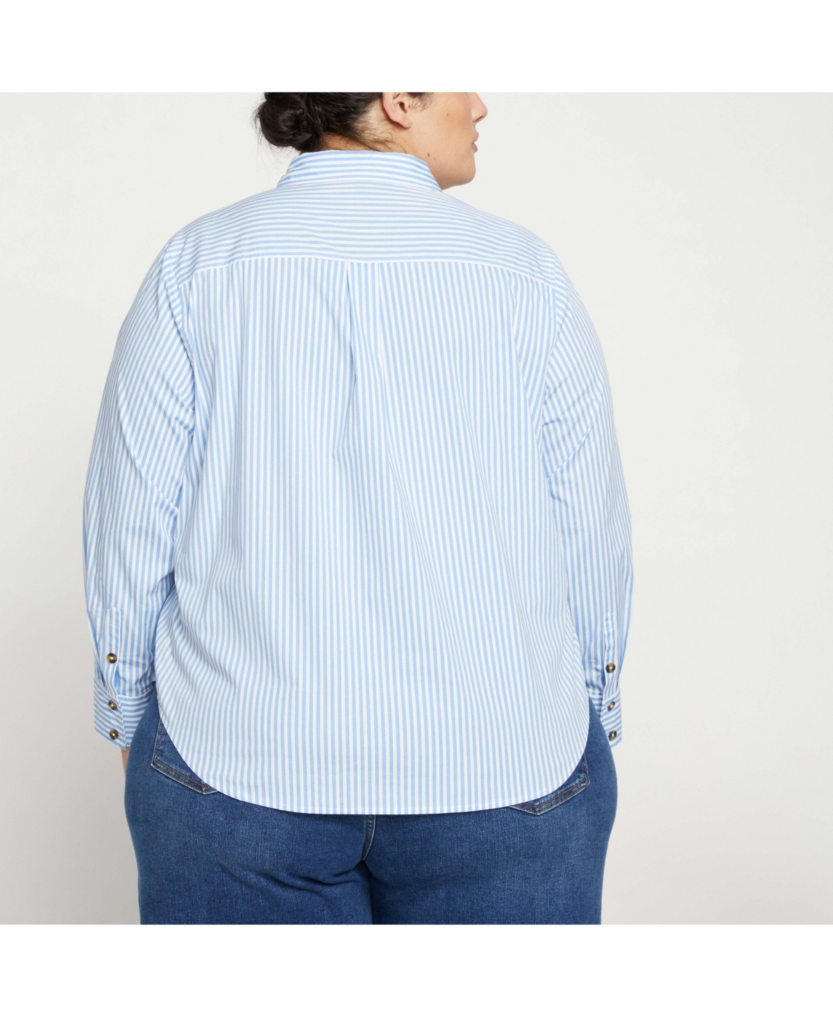 Universal Standard Plus Popover Stretch Poplin Shirt Classic Fit