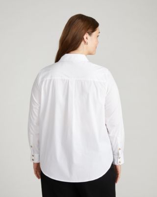 Plus Size Popover Stretch Poplin Shirt Classic Fit