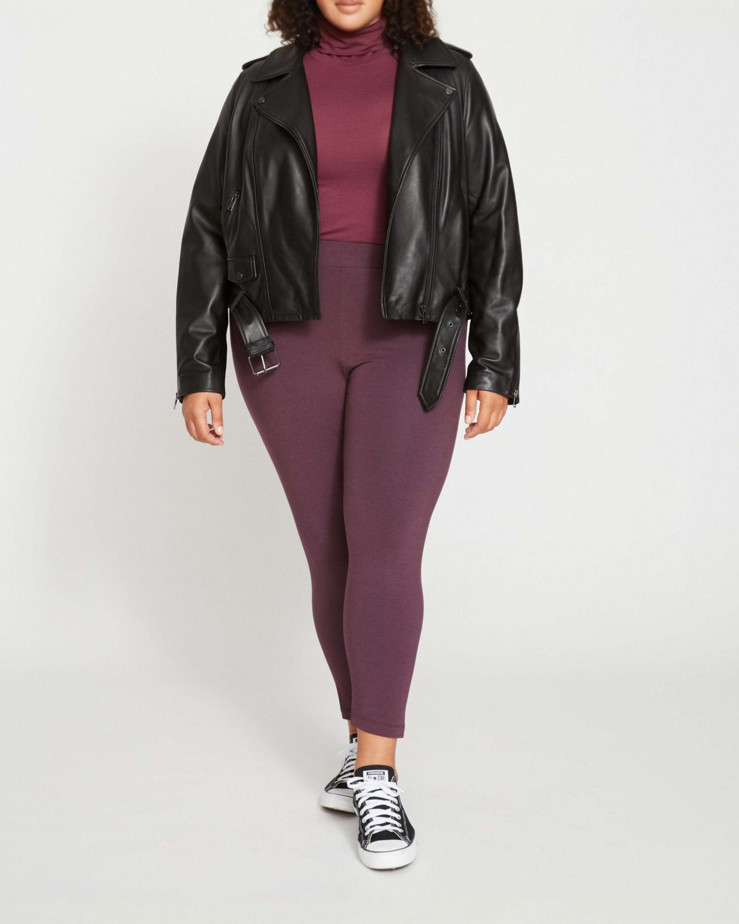 Plus Size Leeron Leather Moto Jacket