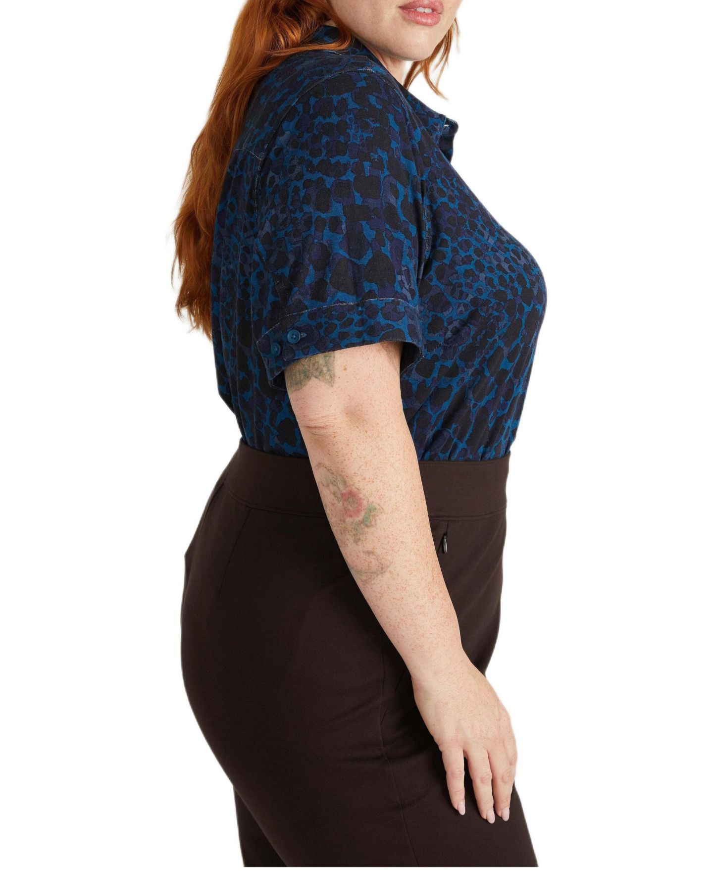 Женская рубашка Universal Standard Plus Size Chelsea Liquid Jersey Short Sleeve, цвет: Белый — фото 3