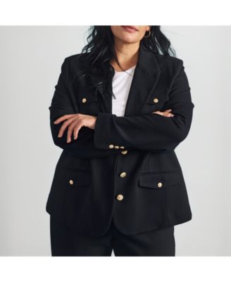Plus Size 4 Pocket Ponte Blazer