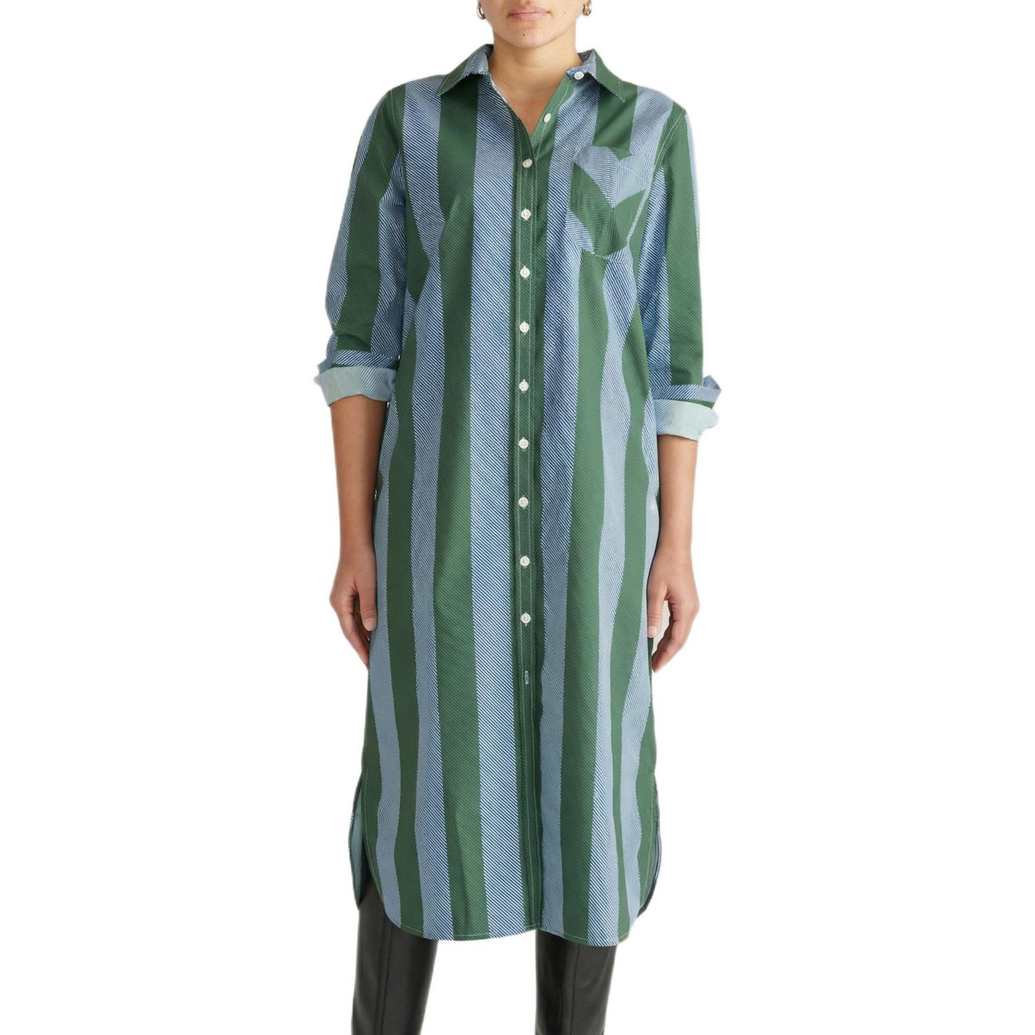 Women's Plus Size Odeon Stretch Poplin Shirtdress