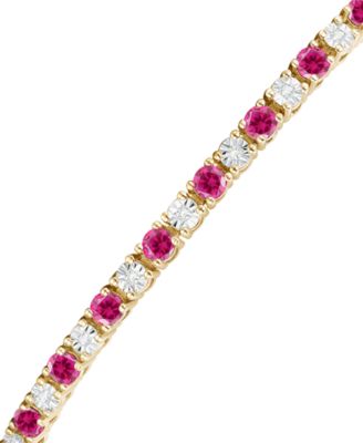 Multi-Gemstone Bracelet in 14k Gold Over Sterling Silver (Also in Sterling Silver)